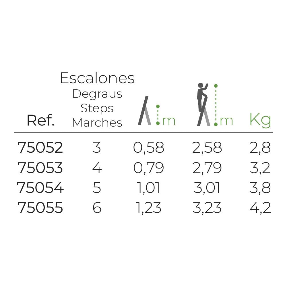 Escalera domestica aluminio 6 peldaños