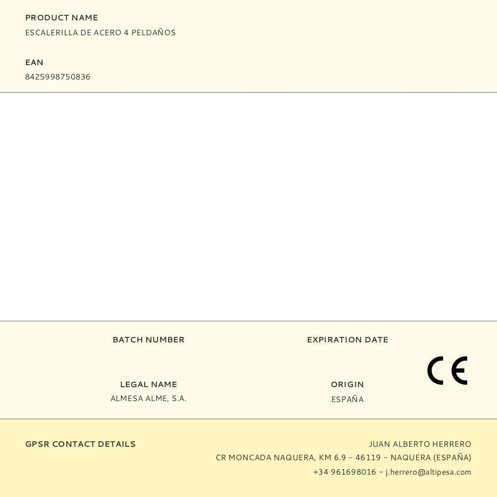 Escalerilla de acero 4 peldaños