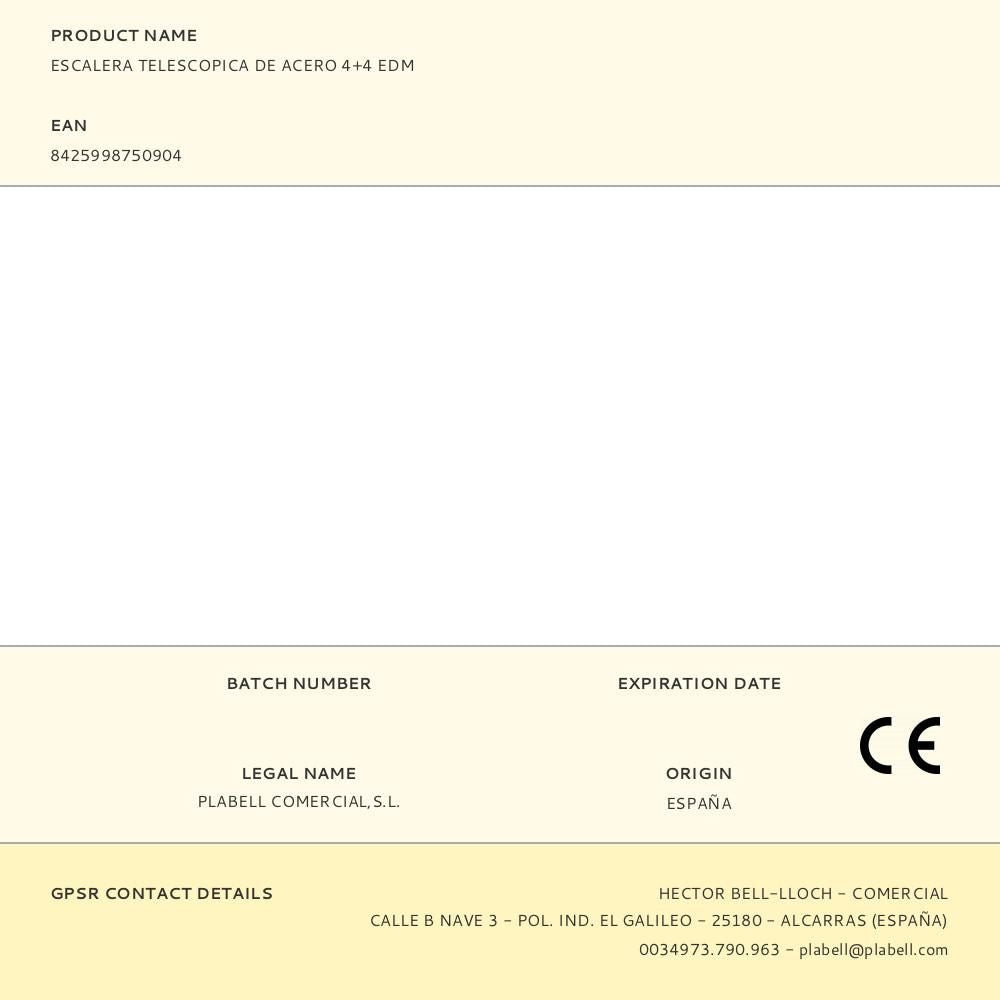 Escalera telescopica de acero 4+4 edm