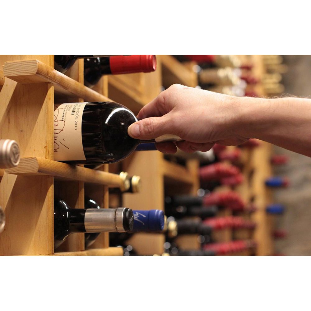 Botellero de pino macizo evolutivo rioja para 36 botellas 75 x 22 x 75 cm