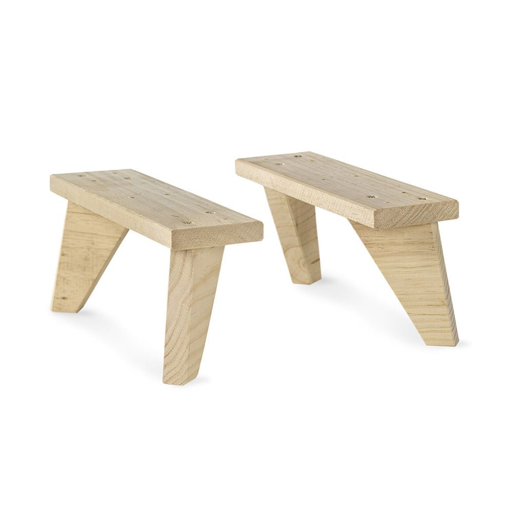 Pata dinamic de pino macizo 13,5 x 9 x 31 cm, juego de 2 piezas