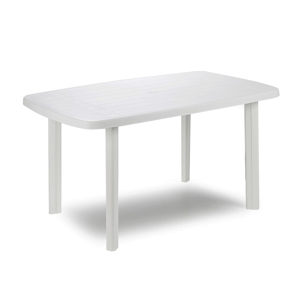 Mesa ovalada faro color blanco para exterior 72 x 137 x 85 cm