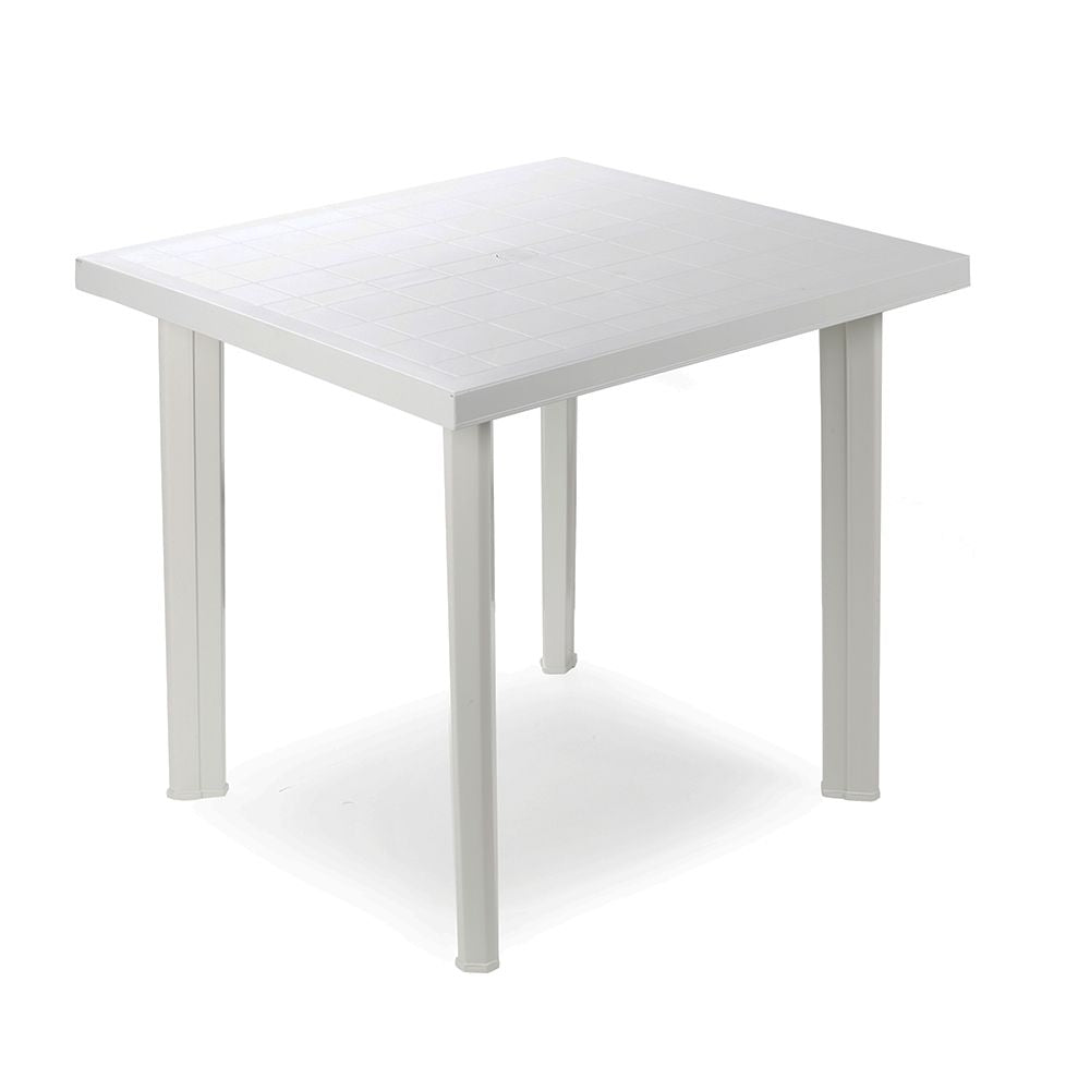 Mesa cuadrada fiocco color blanco para exterior 80 x 75 x 72 cm