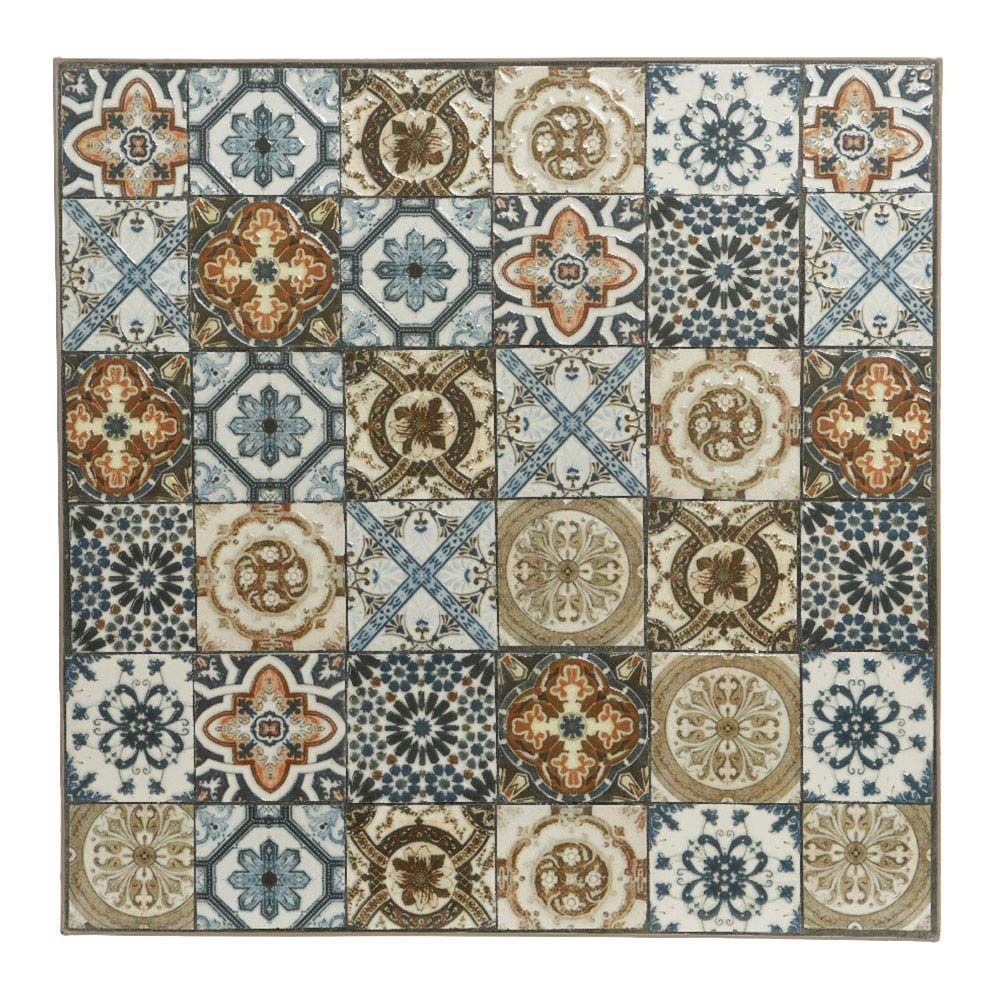Silla metálica/mosaico plegable bistro color marrón para exterior 45 x 38 x 90 cm
