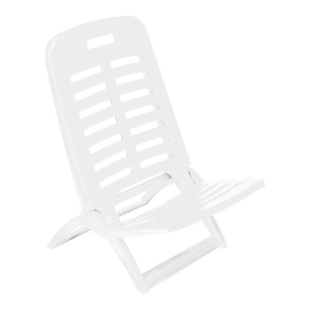 Silla de playa plegable color blanco 40 x 51,5 x 62 cm