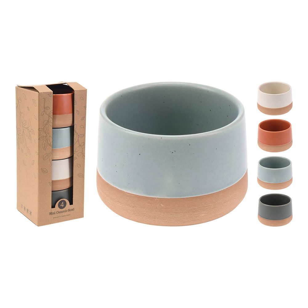 Set 4 cuencos de cerámica ø9 x 5,6 cm