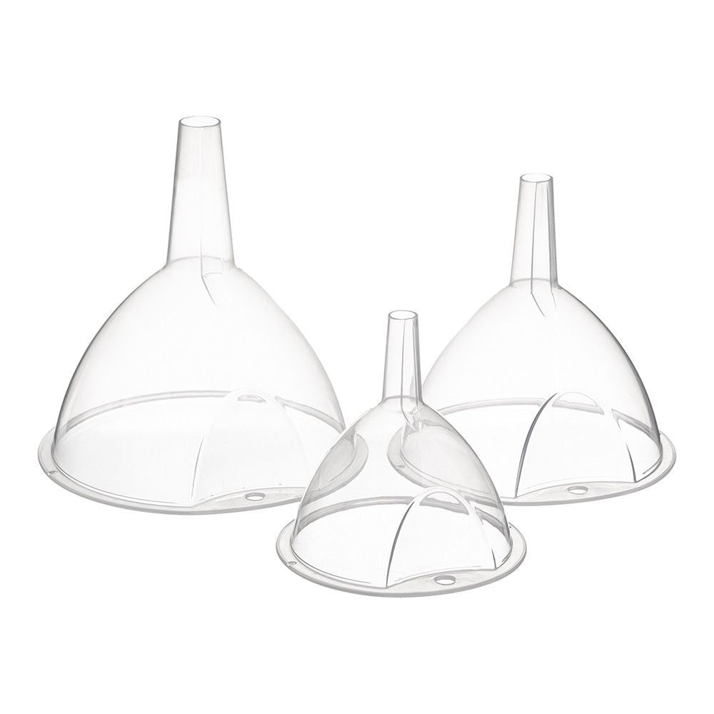 Embudos de plástico transparente ø10 cm / ø12 cm / ø12 cm, 3 uds