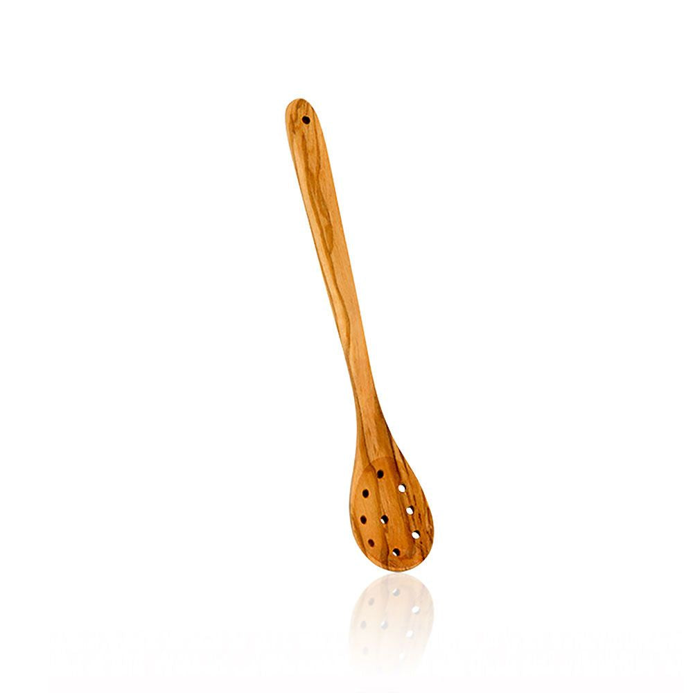 Cuchara para aceitunas de madera de olivo 21 cm
