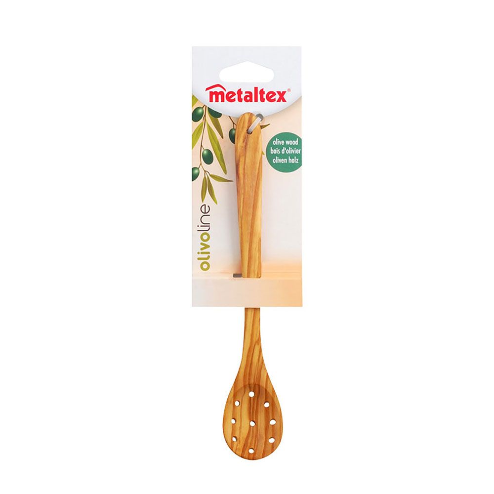 Cuchara para aceitunas de madera de olivo 21 cm