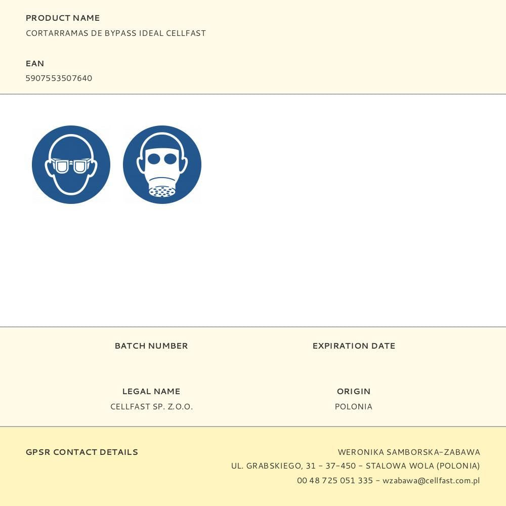 Cortarramas corte bypass ideal, capacidad máxima corte ø45 mm, 77,5 cm