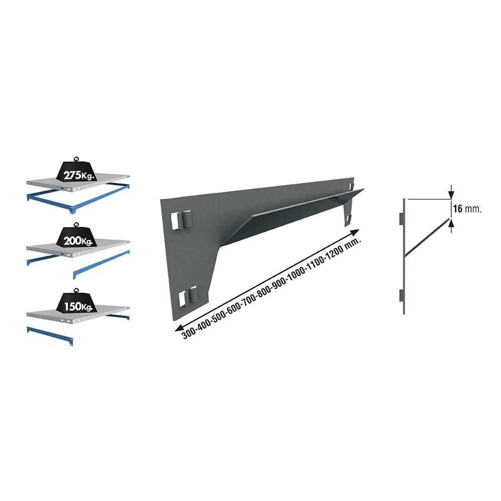 Larguero sclick 1000mm gris. simon rack