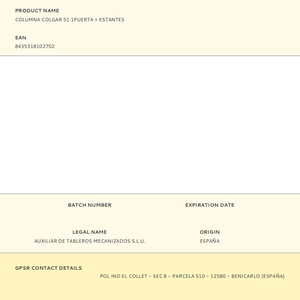 Columna colgar 51 1puerta + estantes