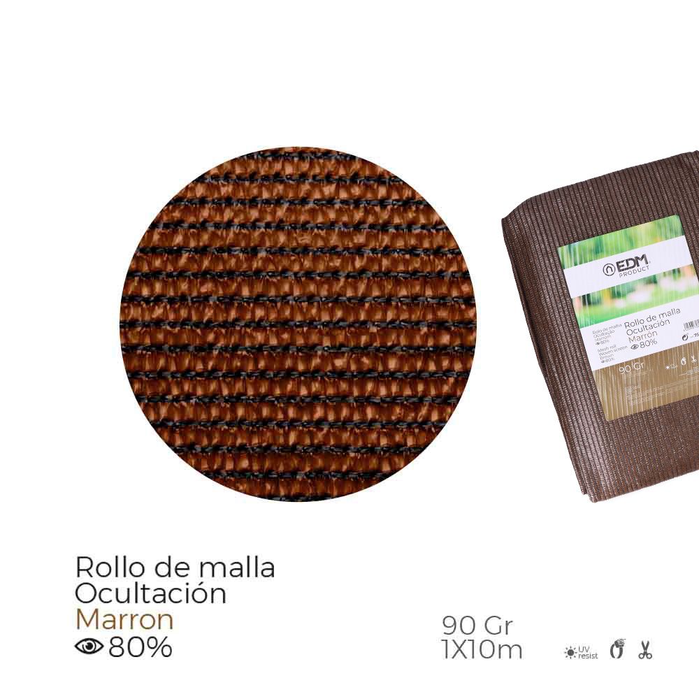 Malla de ocultación color marrón 90g 1x10m