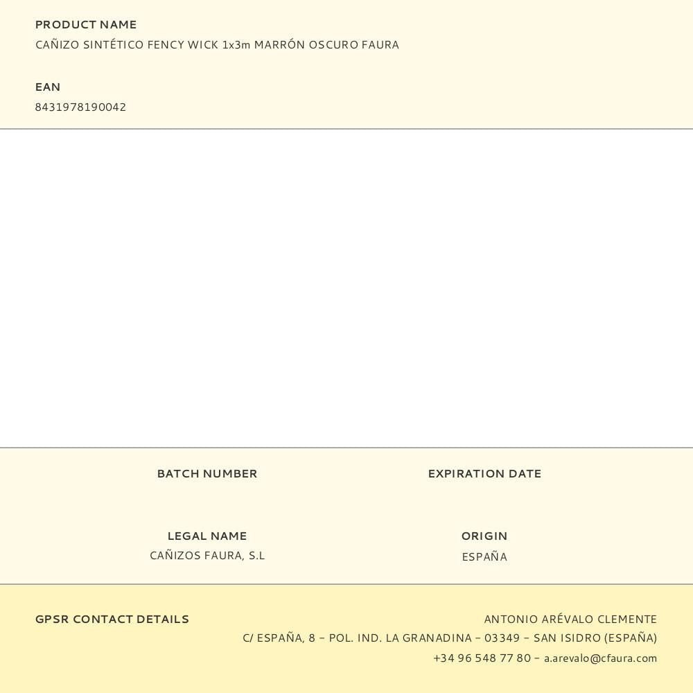 Cañizo sintético fency wick 1x3m marrón oscuro faura