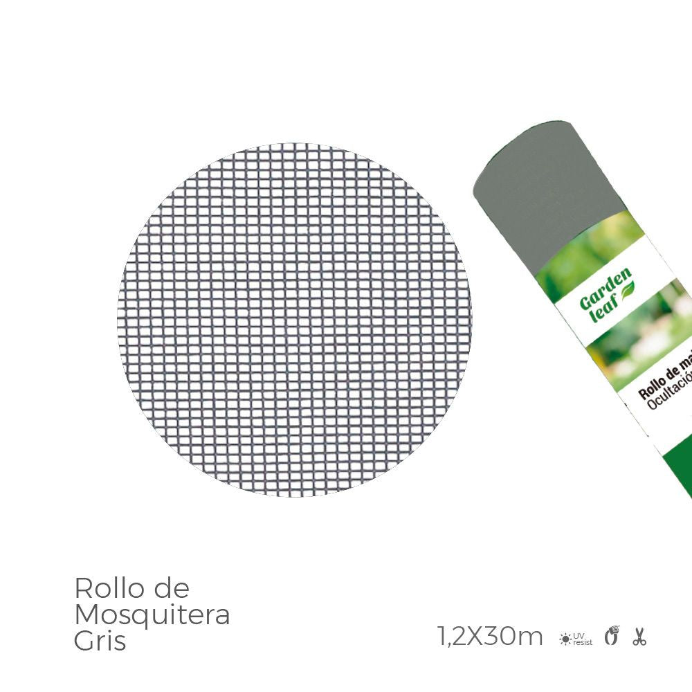 Rollo de mosquitera, gris, 1,20 x 30 m