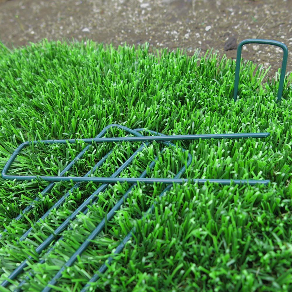 Grapas metalicas color verde 17 x 3,5 cm, 10 unidades