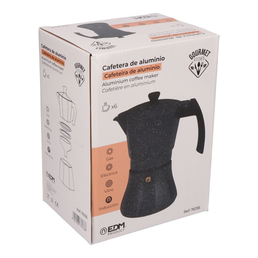 Cafetera de aluminio para inducción 6 tazas
