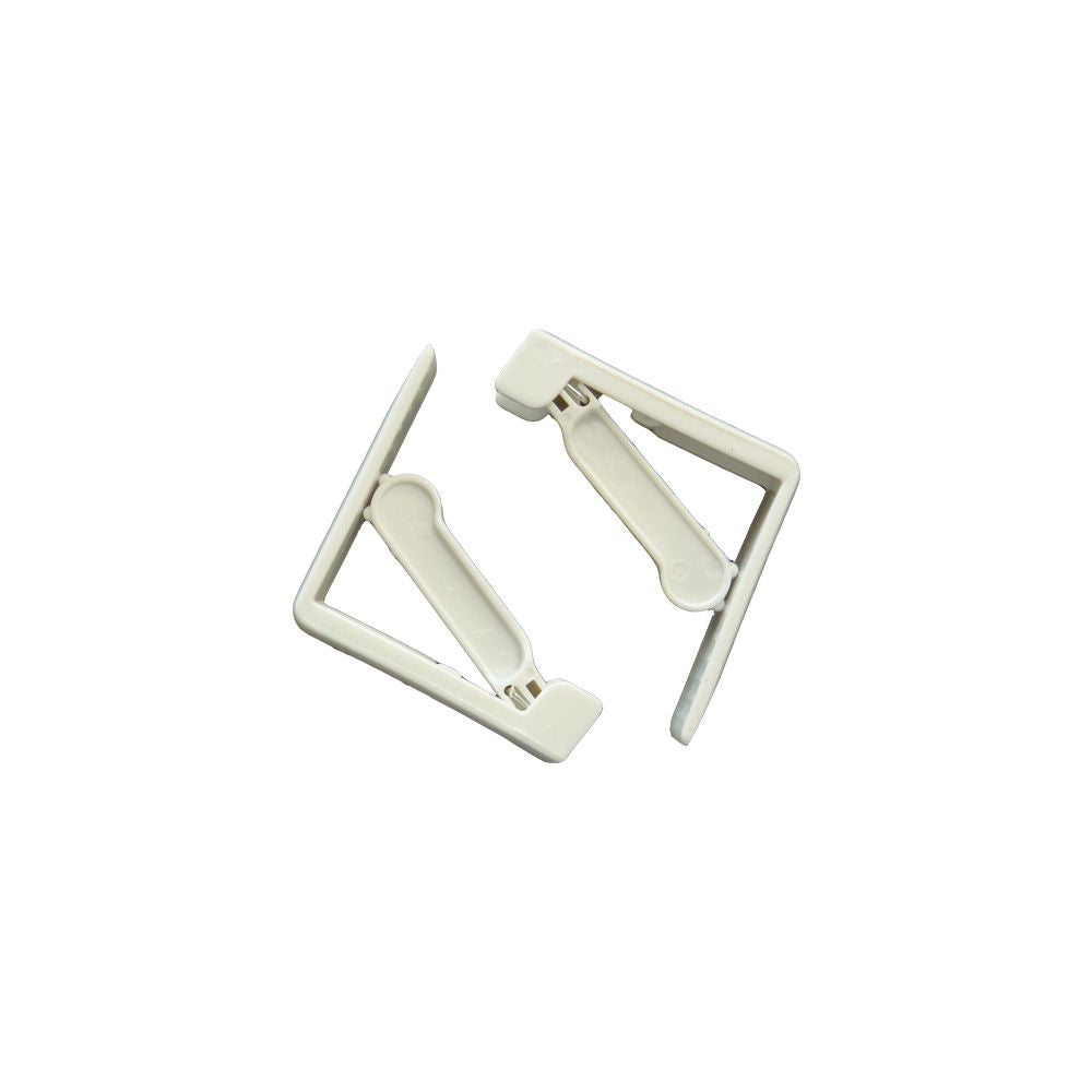Pinza sujeta mantel ajustable con muelle color blanco, 4 uds