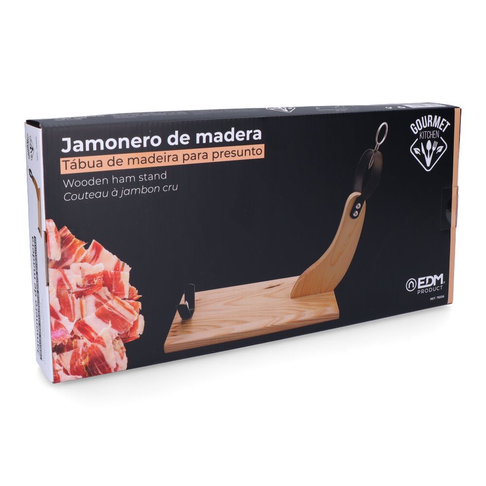 Jamonero de madera de pino claro 44 x 41 cm