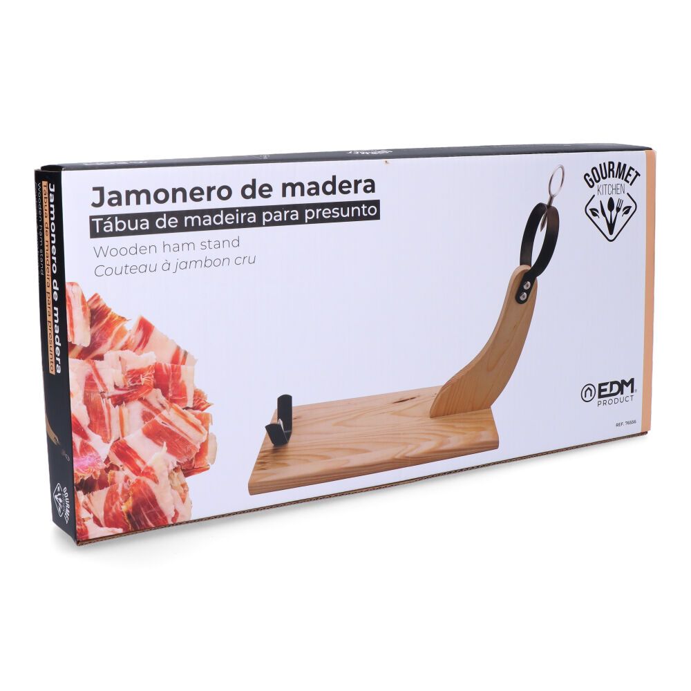 Jamonero de madera de pino claro 44 x 41 cm