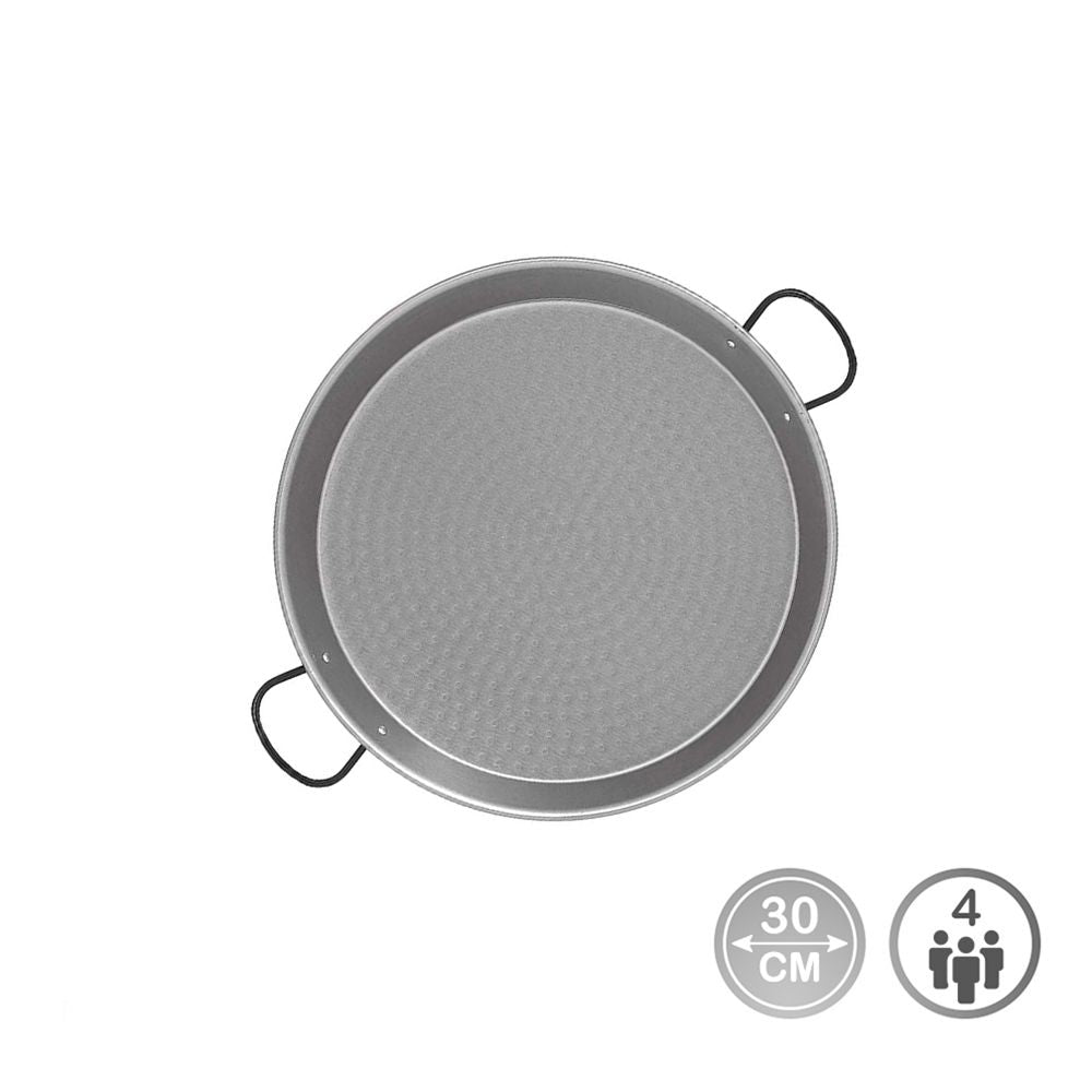 Paellera tradicional de acero pulido ø30 cm (4 personas)