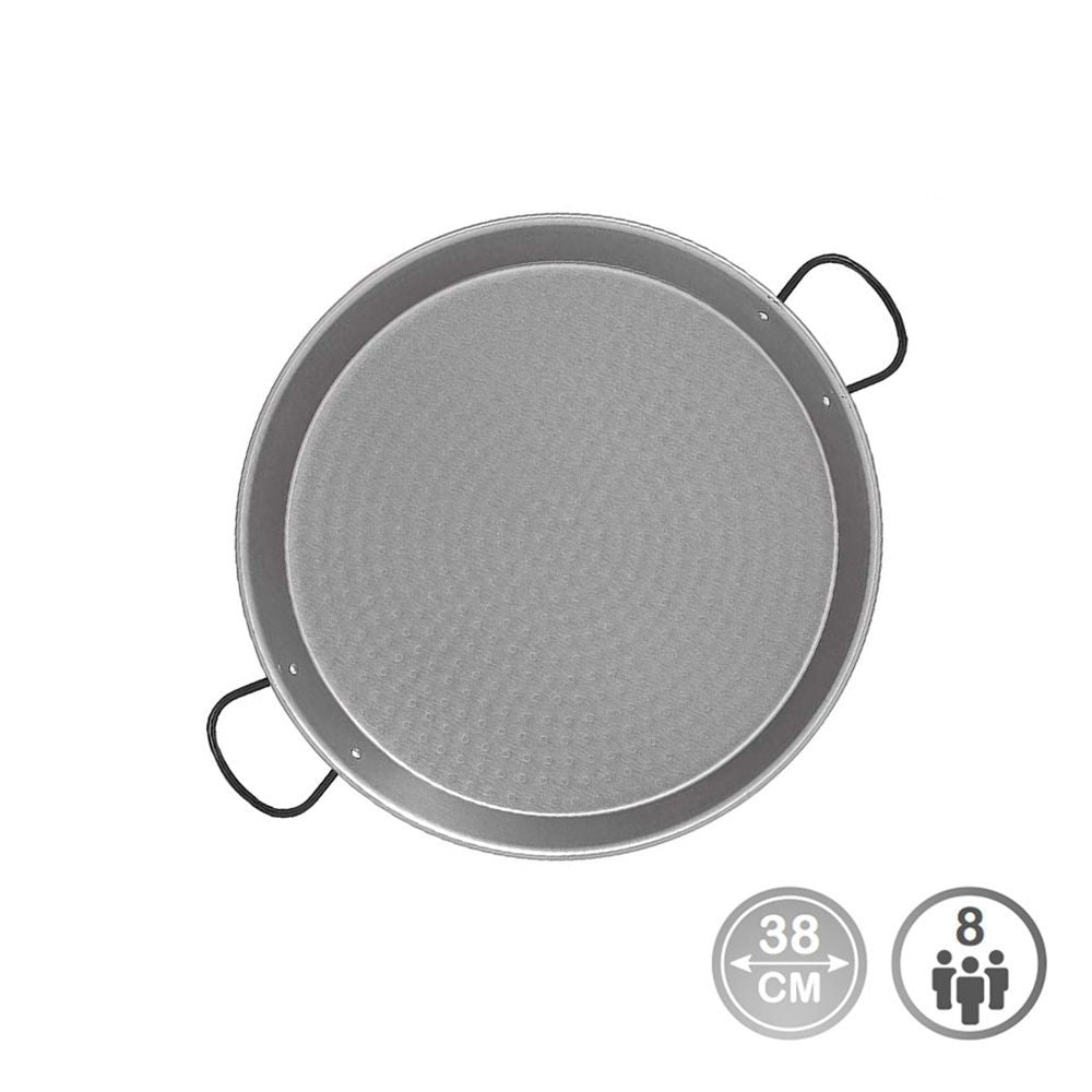 Paellera tradicional de acero pulido ø38 cm (8 personas)