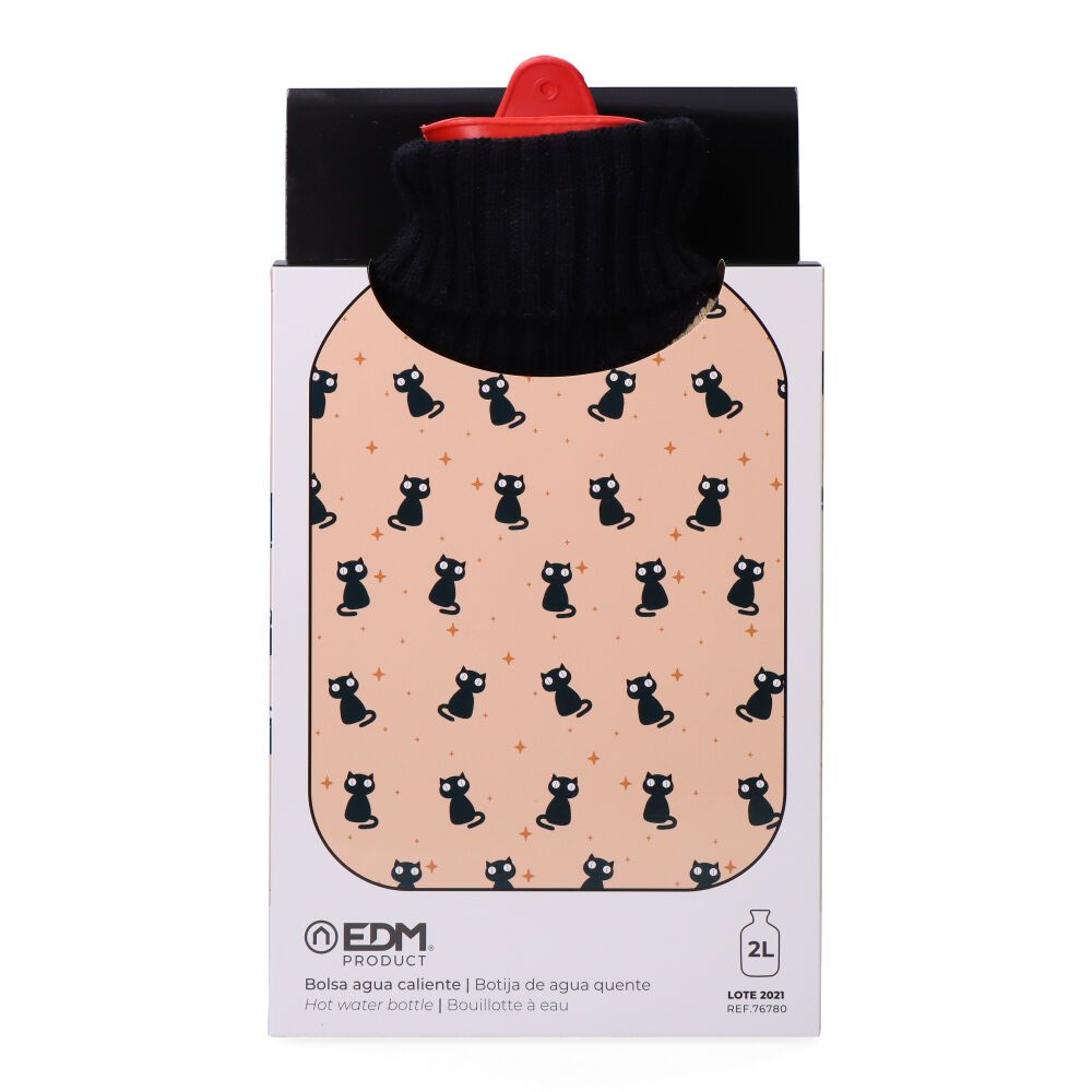 Bolsa de agua caliente 2 l modelo gatos negros