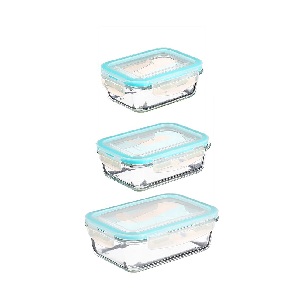 Set 3 fiambreras de cristal tamaños varios
