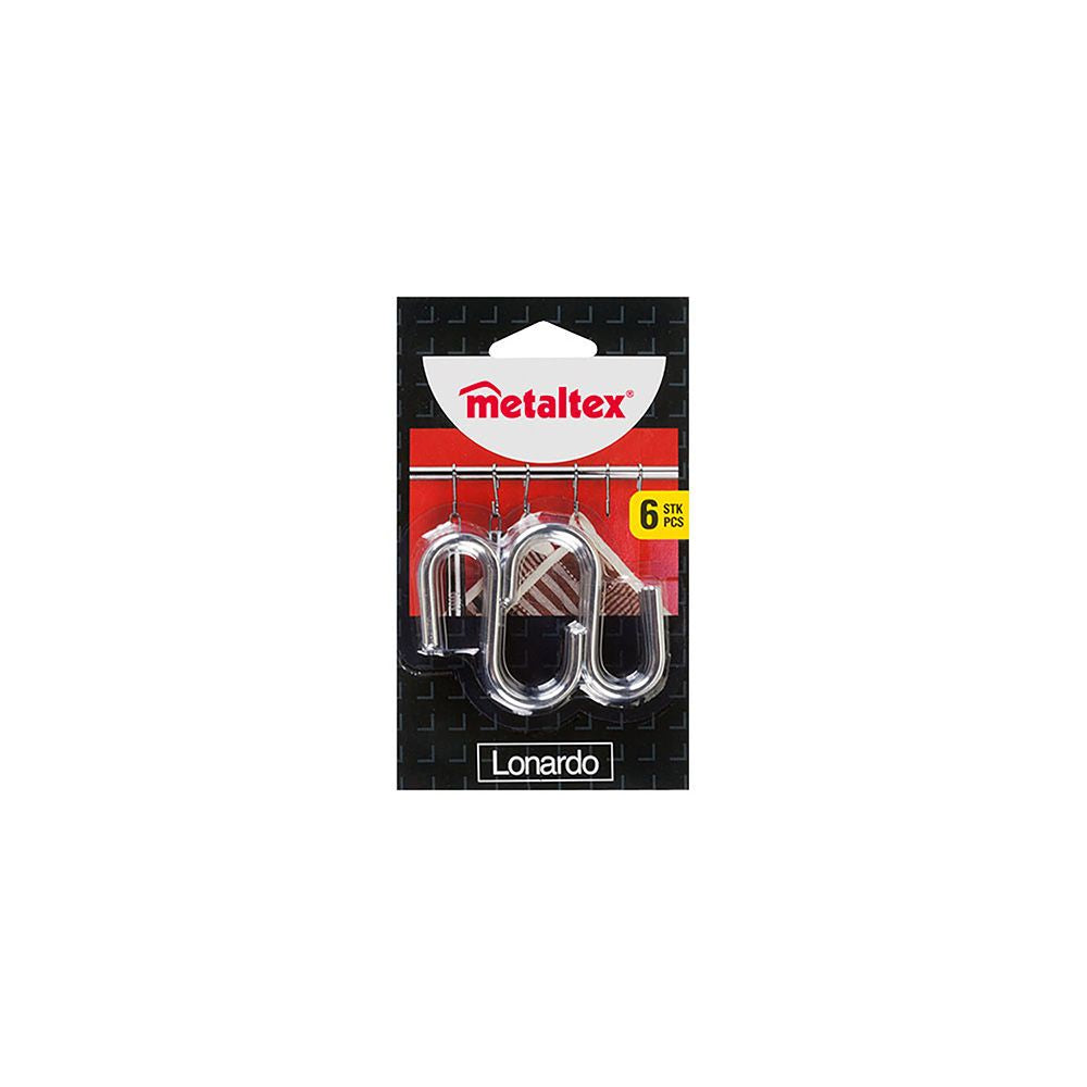 Ganchos "s" lonardo cromados 6,5 cm, 6 uds