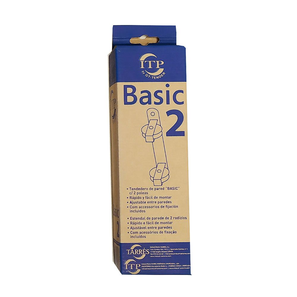 Tendedero de pared basic c/2 poleas blanco 25 x 5 x 5 cm