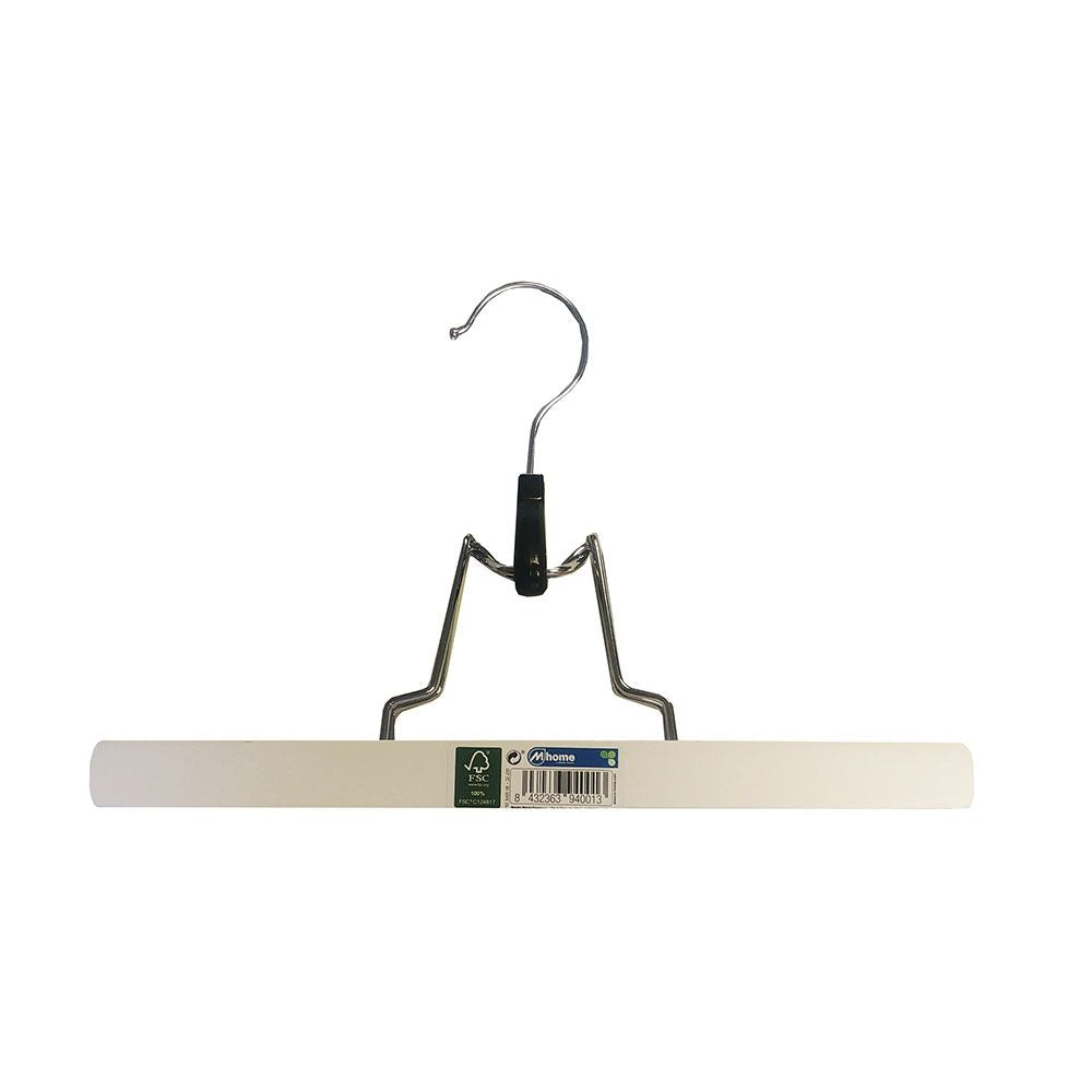 Percha de madera blanca ecológica fsc 25 x 2 x 16 cm