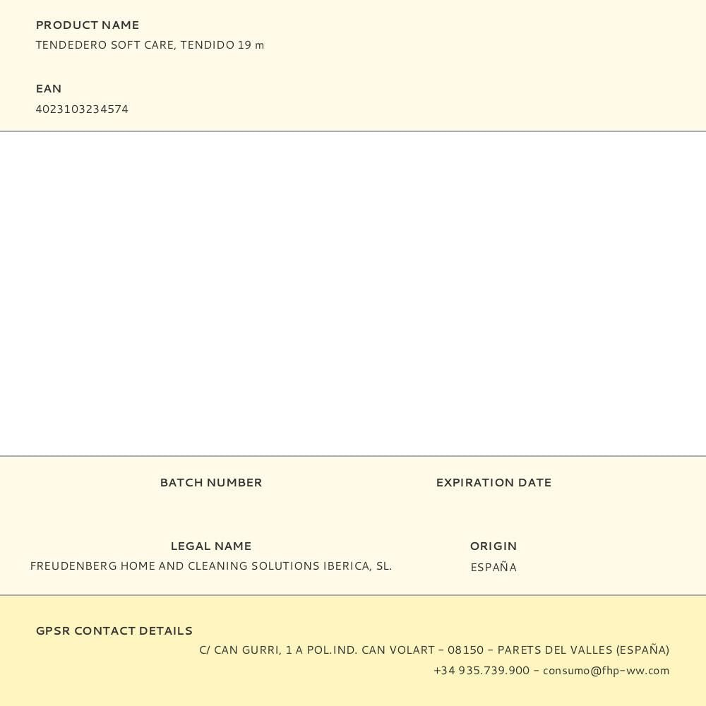 Tendedero soft care, tendido 19 m