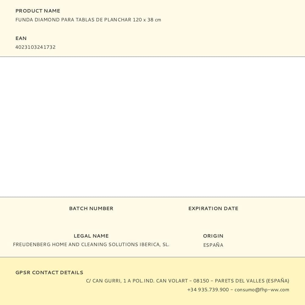 Funda diamond para tablas de planchar 120 x 38 cm