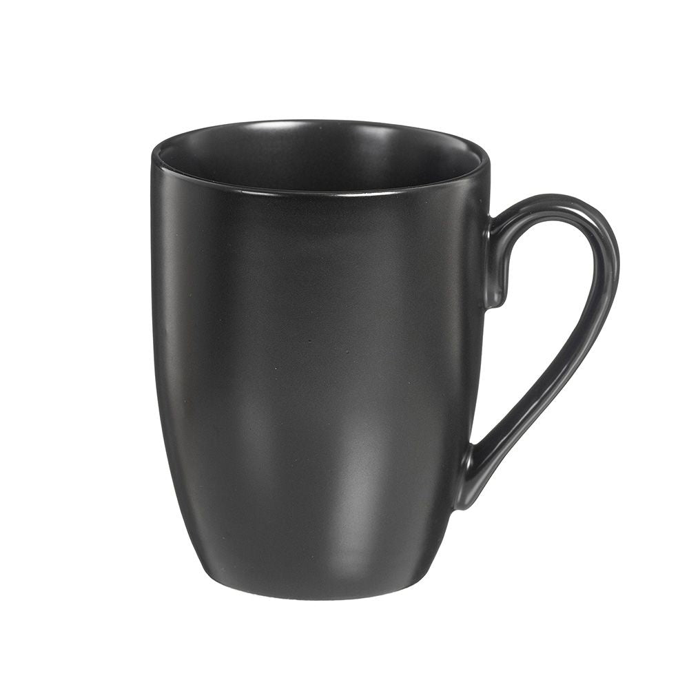 Tazas porcelana mate negro 350 ml, 6 uds