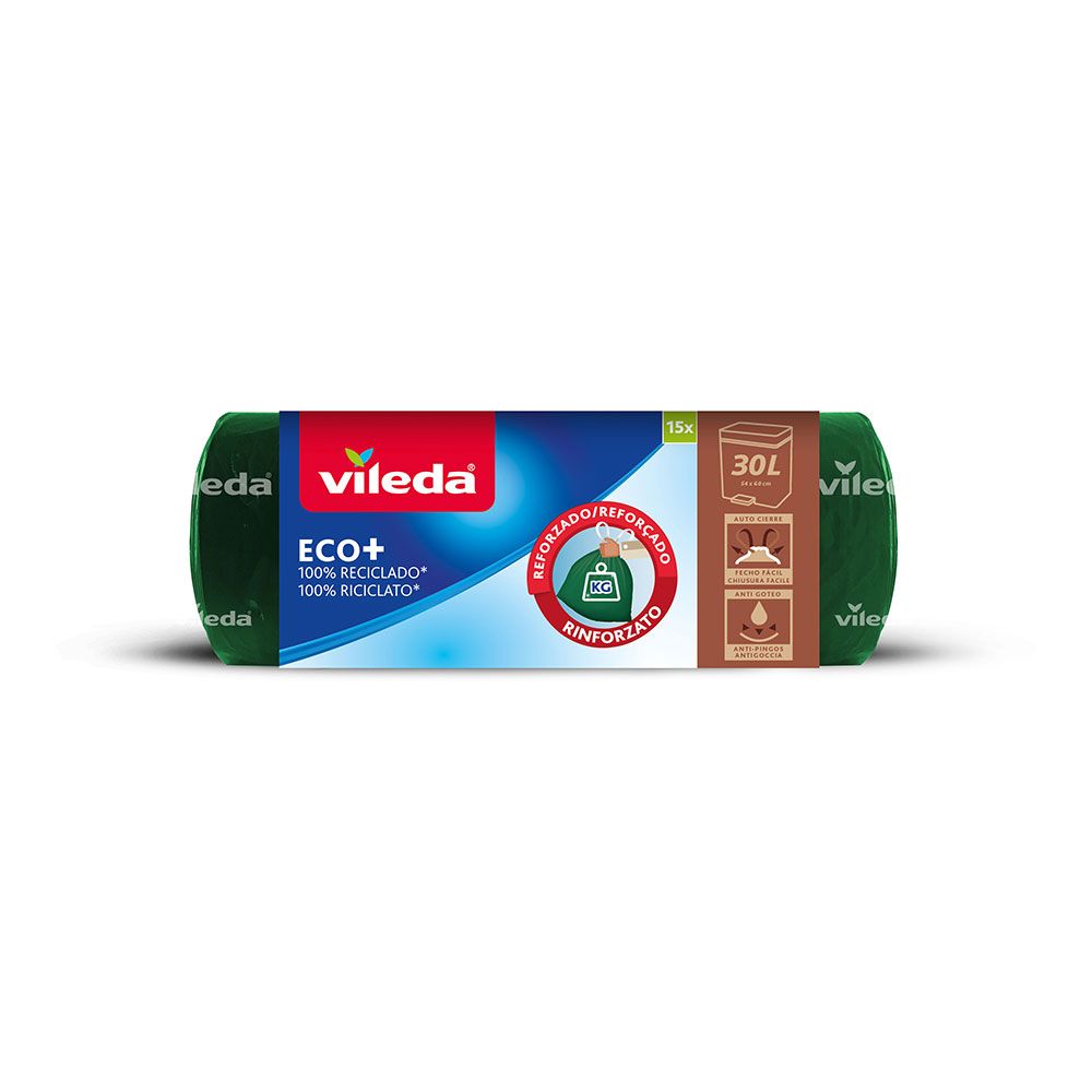 Bolsa de basura ecobag reforzada 100% reciclada 30 l (55 x 60 cm) 15 uds