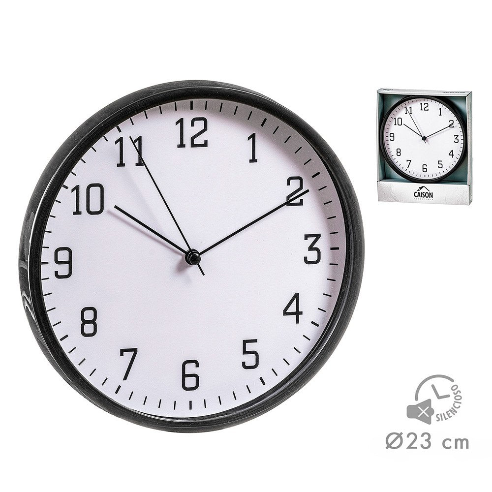 Reloj pared blanco/negro ø21,5 cm