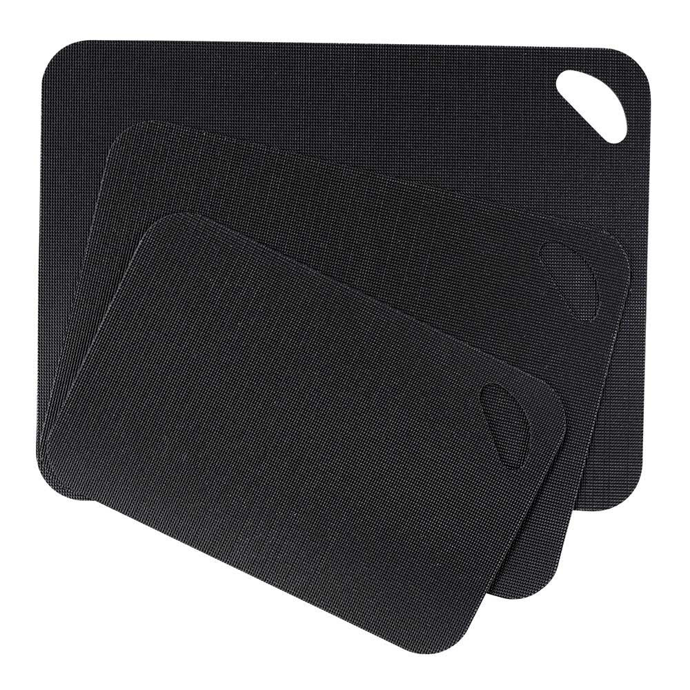 Tablas de corte 3 uds color negro 38 x 29 x 0,15 cm / 33,5 x 24 x 0,15 cm / 28 x 18 x 0,15 cm