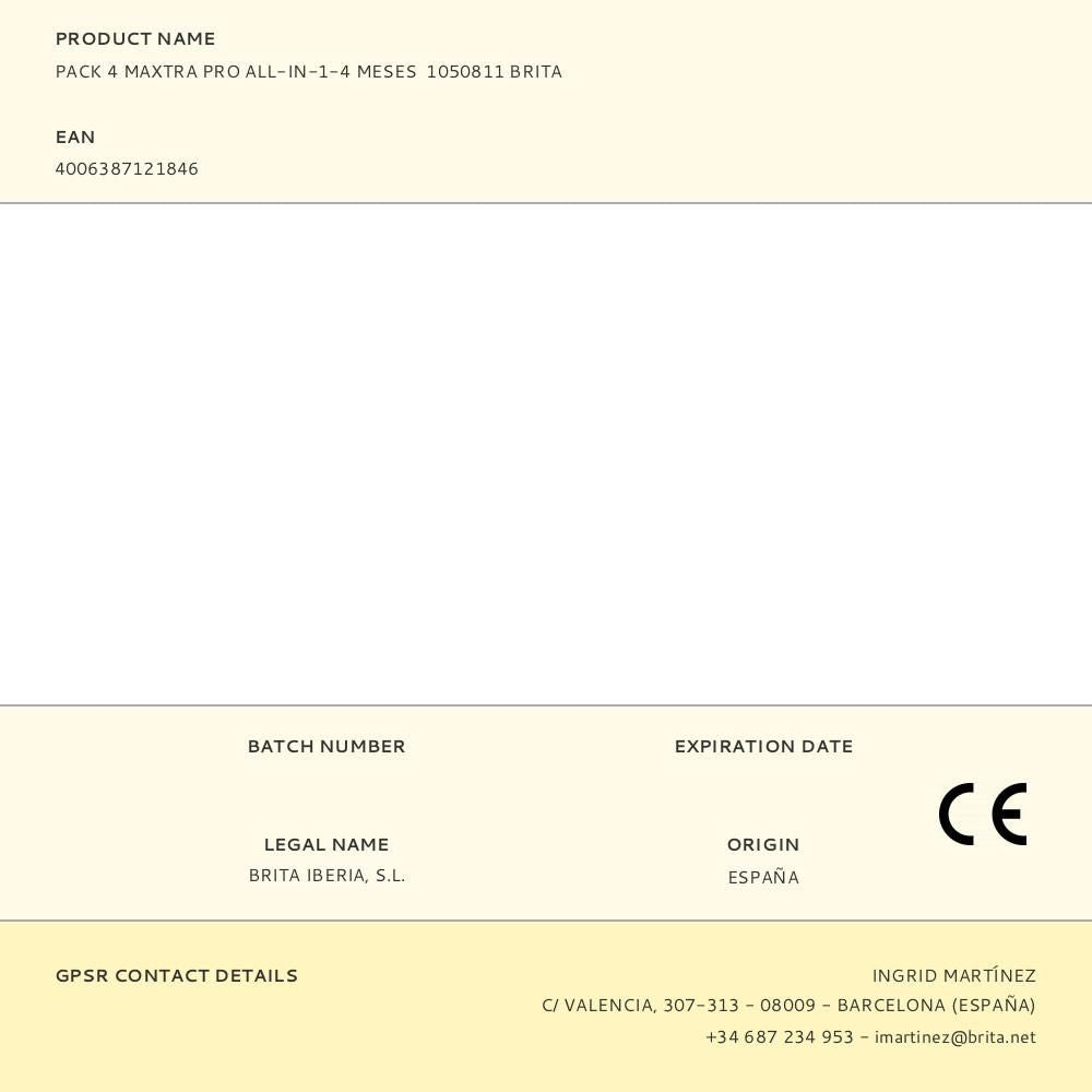 Pack 4 maxtra pro all-in-1-4 meses 1050811 brita