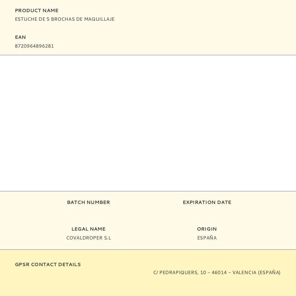 Estuche de 5 brochas de maquillaje