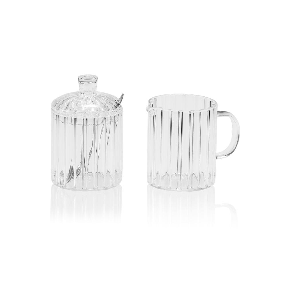 Azucarero y jarra de cristal 200 ml