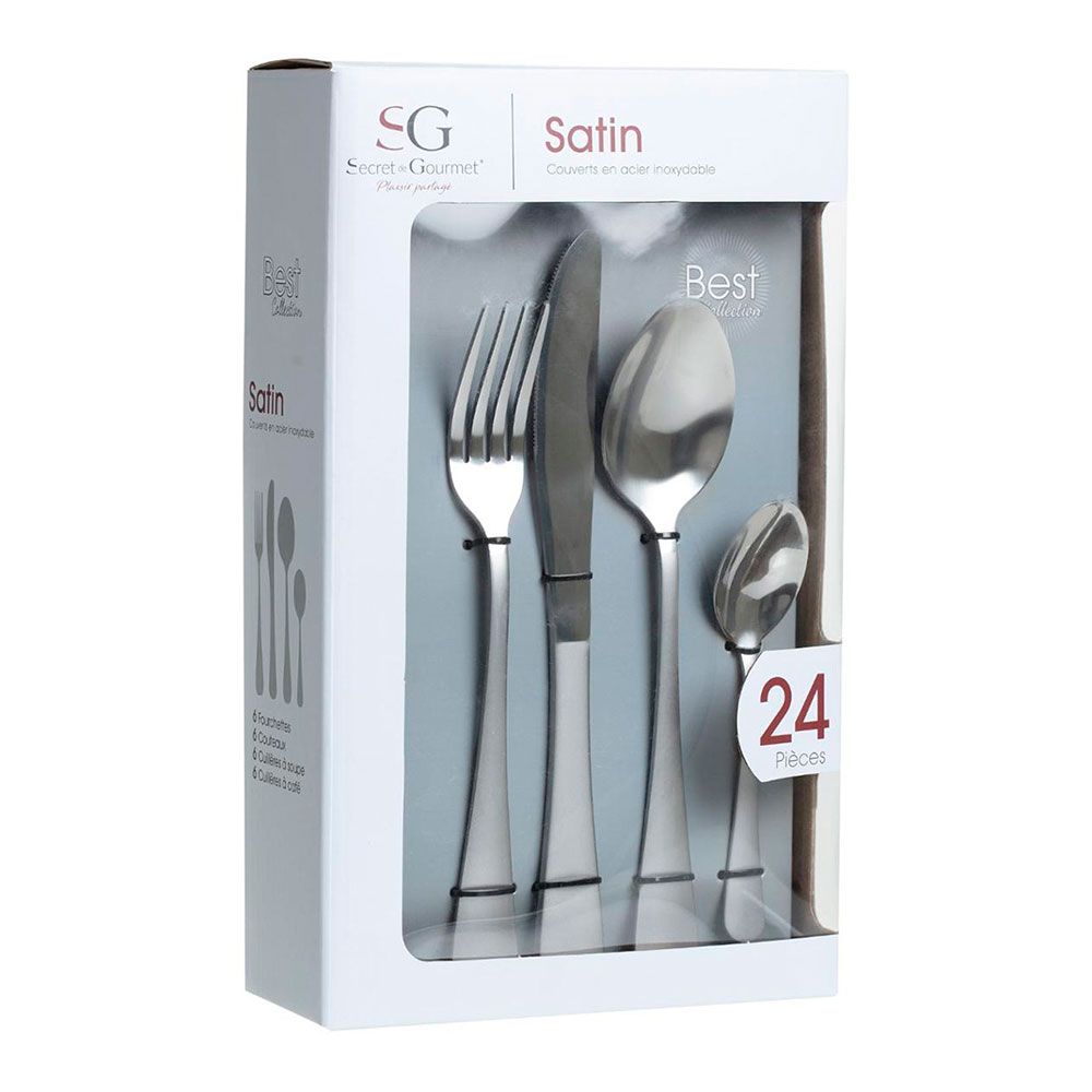 Cubertería 24 piezas colección satin