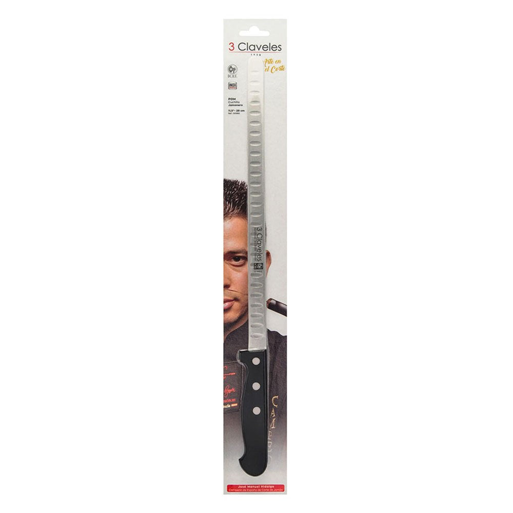 Cuchillo jamonero alveolado pom 29 cm