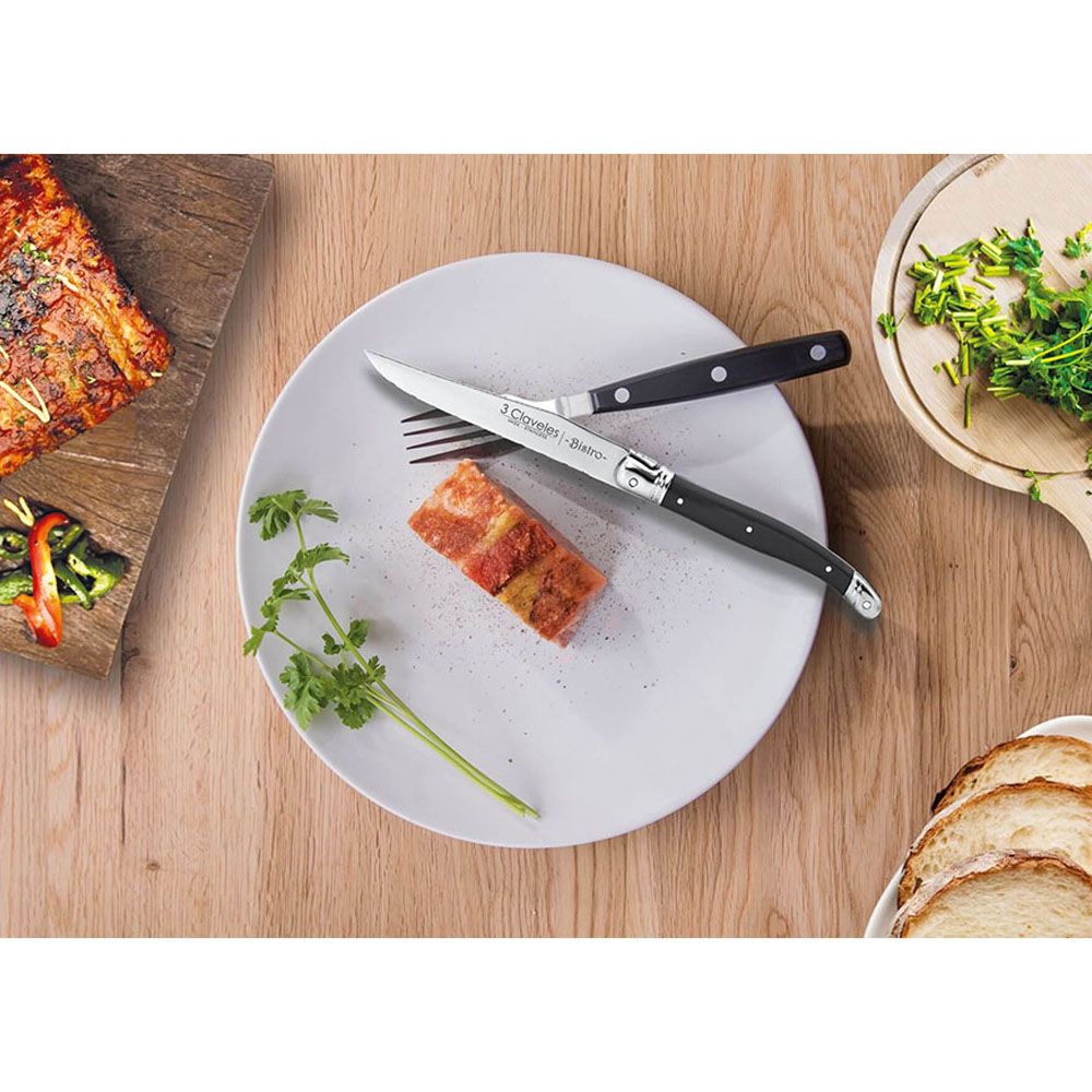 Cuchillos chuleteros bistro 11,5 cm 4 uds