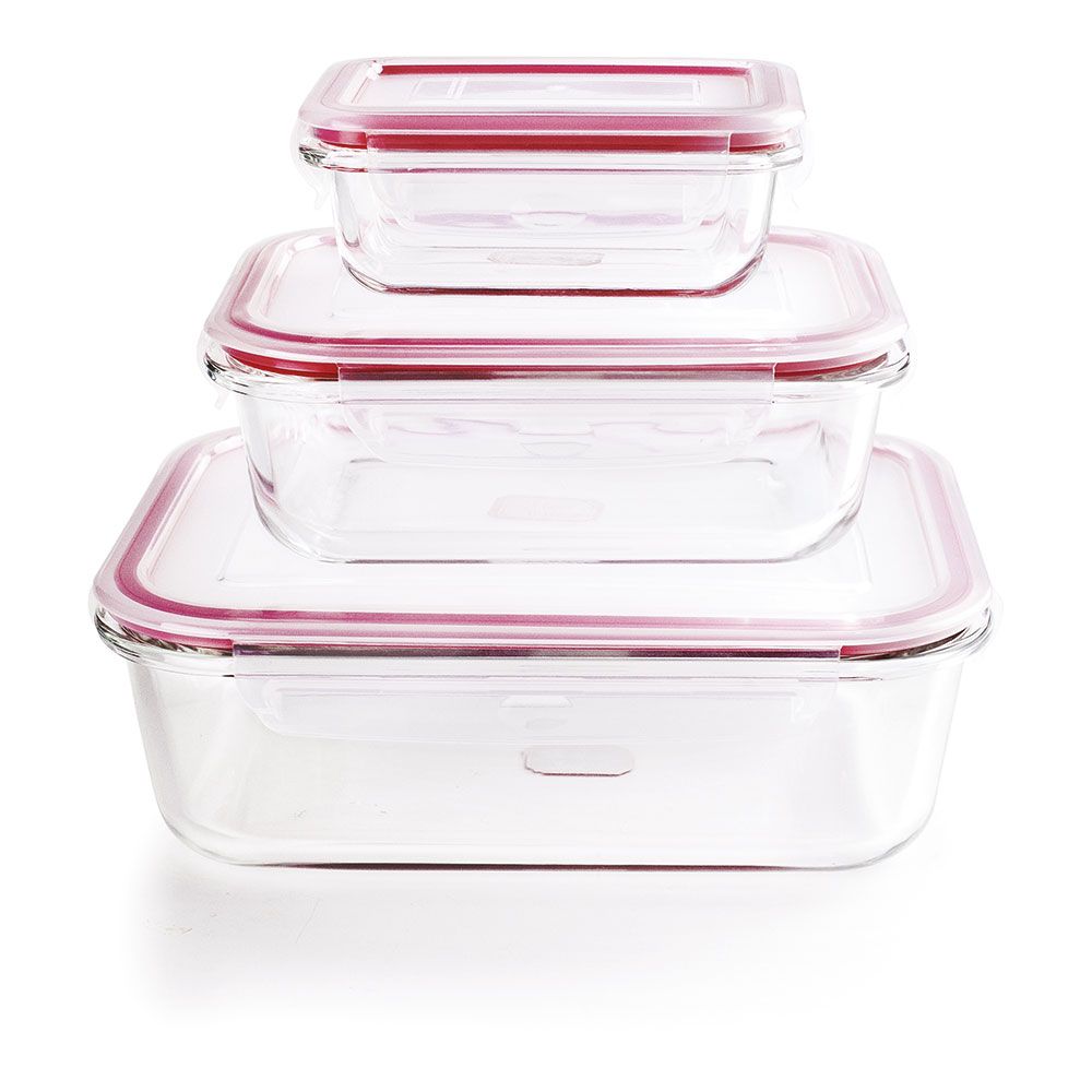 Set 3 fiambreras borosilicato 180 ml, 650 ml, 1500 l