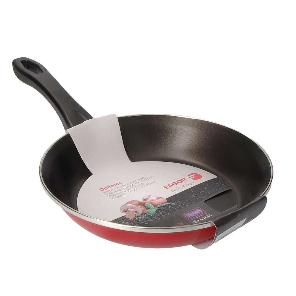 Sartén de acero aisi 430 optimax roja ø20 cm