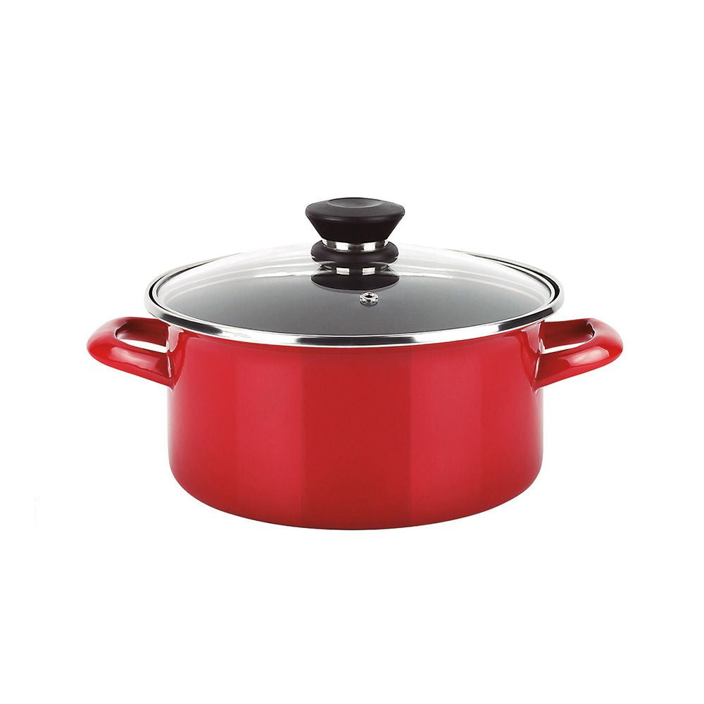 Olla optimax + tapa roja acero aisi 430 ø18 x 10cm