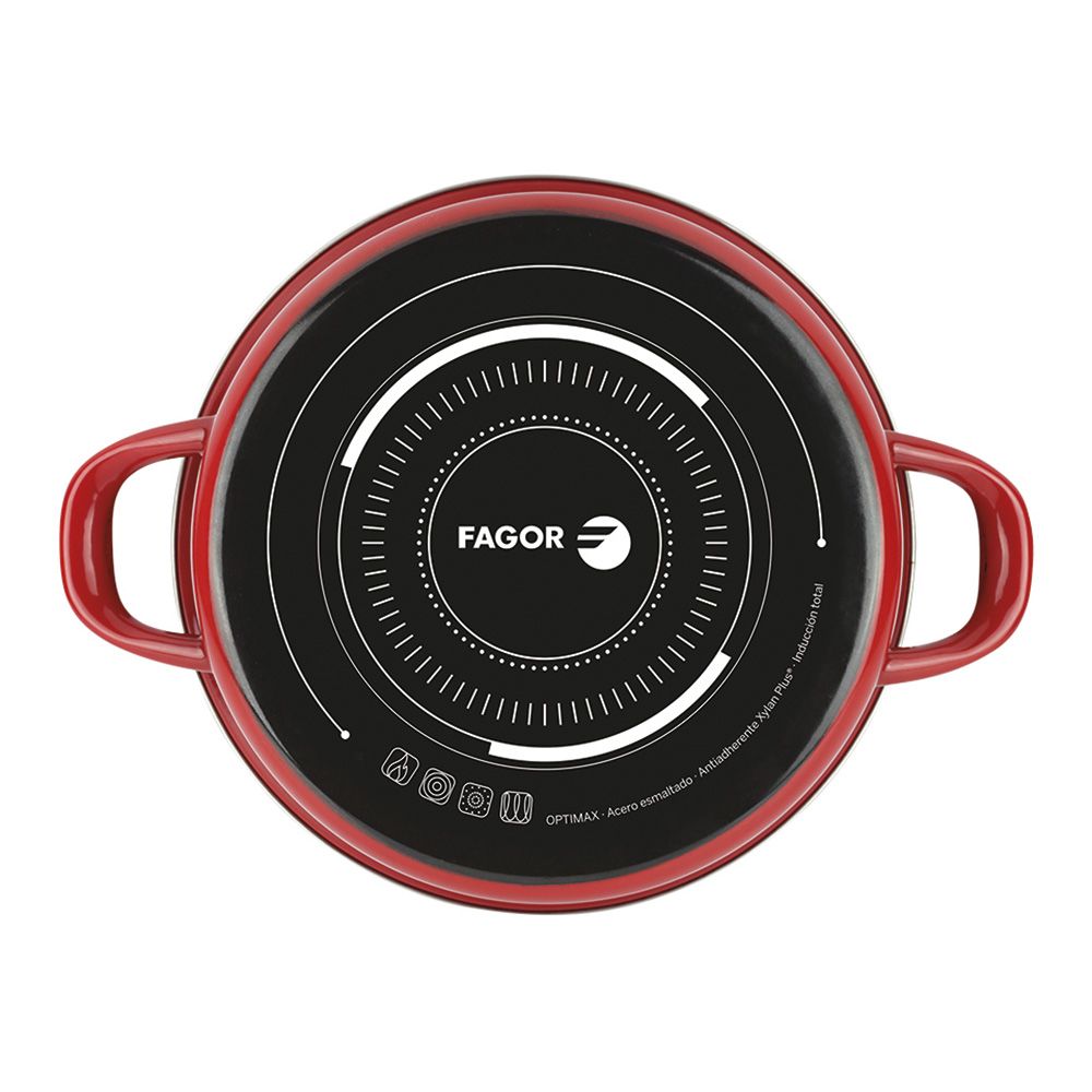 Tartera acero esmaltado aisi 430 optimax roja ø24cm
