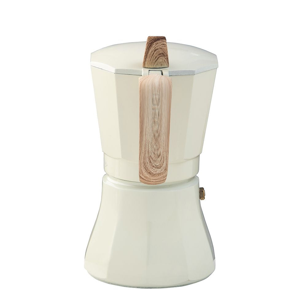 Cafetera petra crema de aluminio de 6 tazas