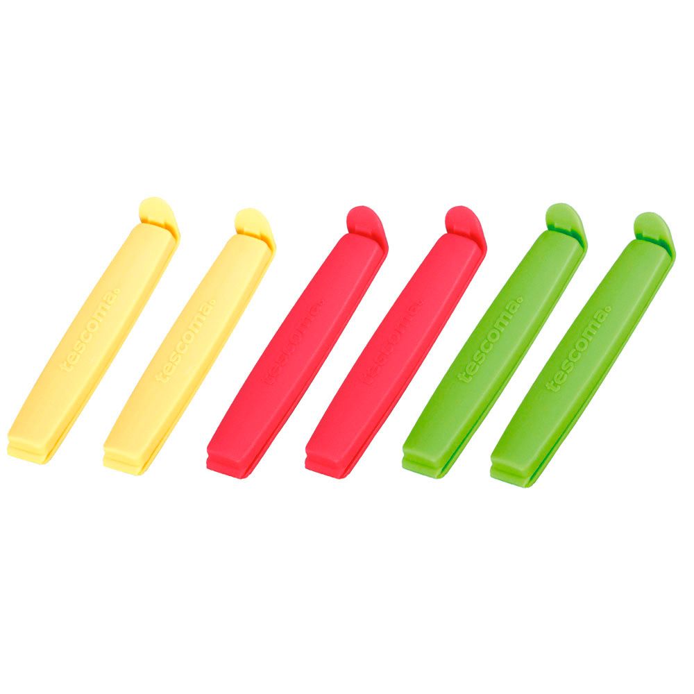 Clip cierrabolsas presto 9 cm colores surtidos 6 uds
