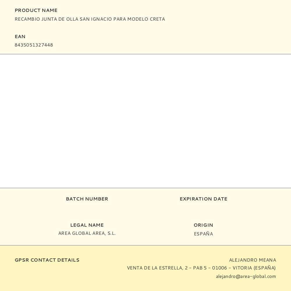 Recambio junta de olla san ignacio para modelo creta